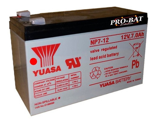 Bateria Yuasa Np7-12 12v 7ah Ups Alarma Juguetes Pro-bat