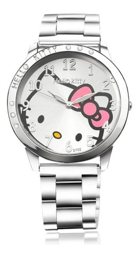 Reloj Hello Kitty Correa Acero Inoxidable Fondo Blanco