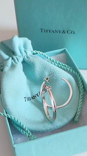 Tiffany & Co Aretes Circulares M Plata Fina 925