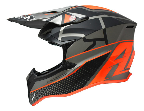 Capacete Motocross Airoh Wraap Mood Laranja Trilha Off Road