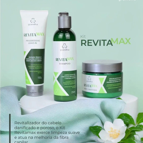 Kit Grandha Revitamax Shampoo Mask Condicionador E Leave-in