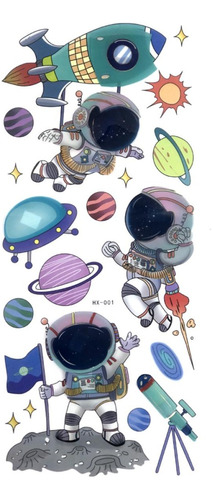 Stickers Astronautas- 1 Unidad- 25 X 54 Cm- Universo Mágico-