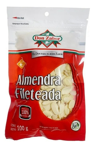 4 Pzas Almendra Fileteada Don Zabor 100 G