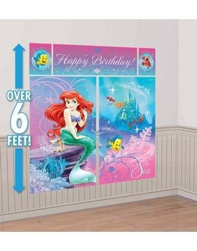 Ariel Sirenita Decoracion Pared 1.65x1.85 Fiestas Infan