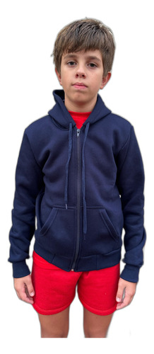 Campera Con Capucha De Niños Lisa De Algodón Con Frisa