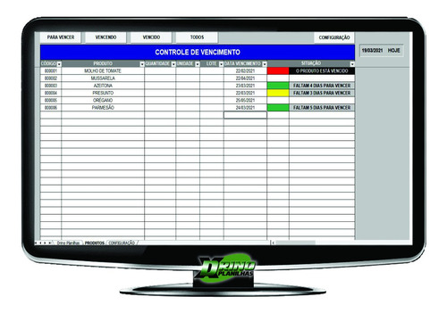 Planilha Controle De Vencimento De Produtos