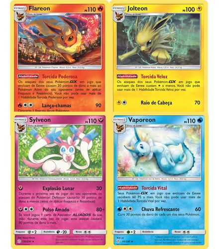 Kit Cartas Pokémon Jolteon Eevee Evolução