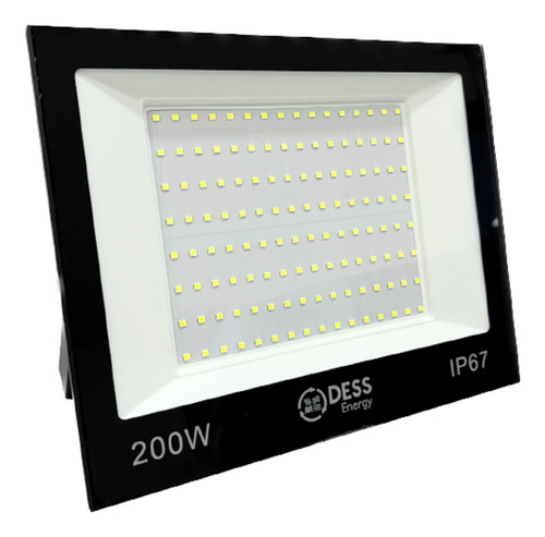 Refletor Led Smd 200w Ip66 + Rele Fotoelétrico Bivolt Cor da carcaça Preto Cor da luz Branco-frio 110V/220V