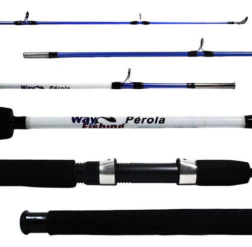 Vara Pesca Way Fishing Molinete Pérola 1302 1,30m 8-10 Lbs