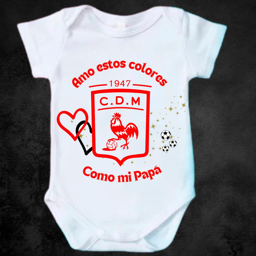 Body Enterito Bebe Personalizado Equipo Futbol Escudo Papá Moron 12-18 M Gallo Gallito