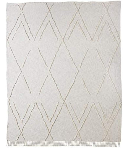 Lr Home Solid Ivory Dazzling Diamond Coverlet - Tamaño King,