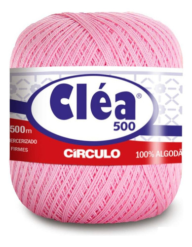 Linha Cléa 500m Círculo P/ Crochê Tricô E Bordado - Barbante Cor 3526 - Rosa Candy