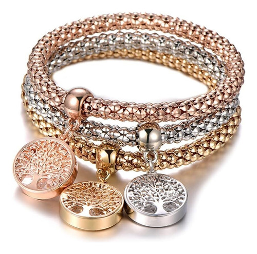 Conjunto De 3 Piezas Árbol De La Vida Joyas Pulseras