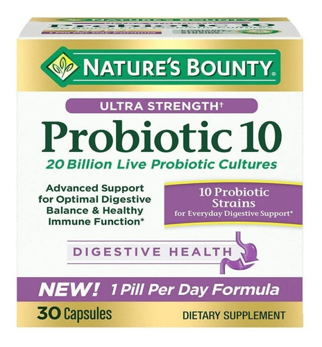Probiotico Natures Bounty 30cap - Unidad a $5830