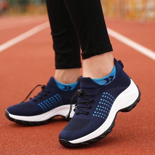 Zapatillas Deportivas Informales De Malla Tejida Para Mujer