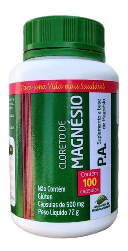  Cloreto De Magnésio P.a. 500mg - 100 Caps-lab. Medicina Nat