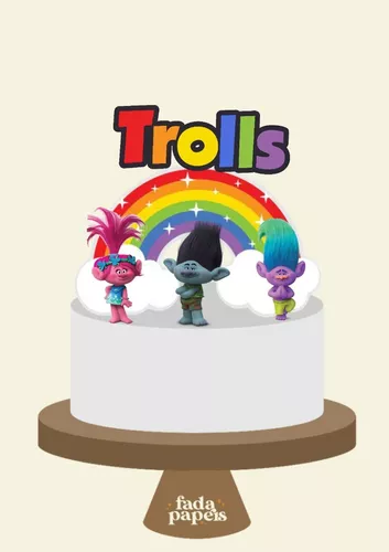 Topo de bolo para imprimir trolls