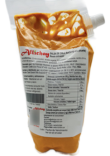 Aji Rocoto Peruano En Pasta Sin Picante Allichay De 1kg