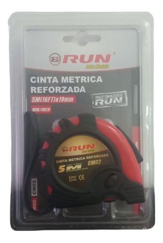 Cinta Metrica Reforzada Run 5 Mts X 19 Mm Cm02