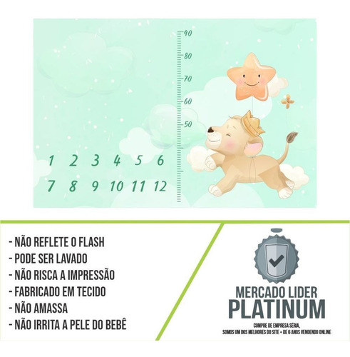 Imagem 2 de 5 de Cenário Mesversario Leãozinho Tecido Sublimado 1,50m X 1,00m