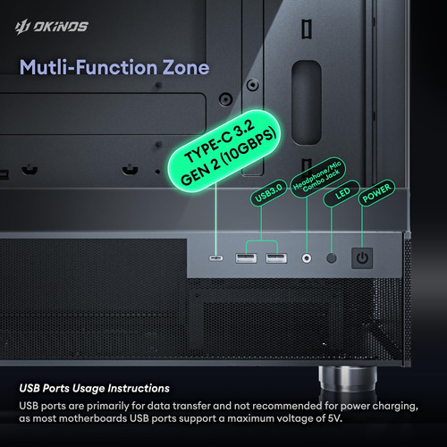 Okinos Aqua 3, Micro Atx Case, Matx Pc Case Con 3 X 120 Mm D
