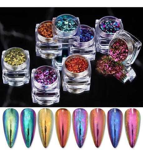 Glitter Encapsulado Flocado Para Unhas 24 Lindas Cores 24un