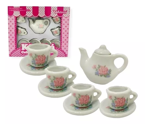 Mini Jogo De Chá Porcelana Lembrancinha no Shoptime