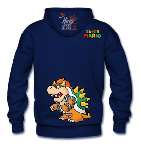 Poleron Cierre + Taza, Bowser, Mario Bros, Nintendo, Gamer, Peaches, Xxxl / Kingstore10