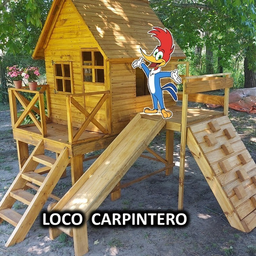 Imagen 5 de 7 de Casita Alta De Madera Infantil Día Del Niño Navidad Reyes