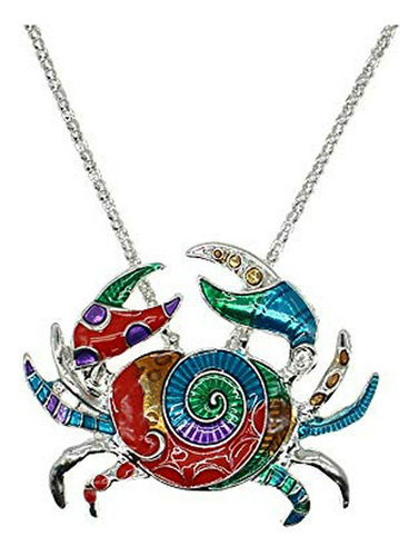 Collar - Charm Colorful Enamel Sea Animal Necklace Silver To