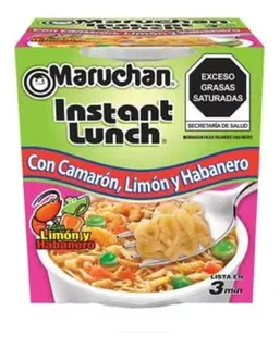 Sopa Maruchan Camarón, Limón Y Habanero 6 Pzs De 64 G C/u