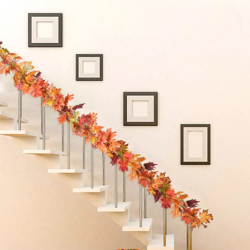 2 Guirnaldas Artificiales De Hojas De Arce Para Decoración D