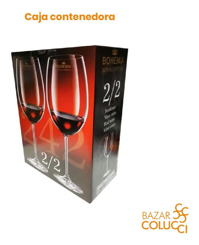 Copa Vino Bohemia 600ml X2, Bohemia - Bazar Colucci