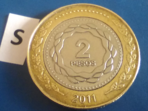 2011 Año De Moneda De Dos 2 Pesos Argentina Money 2 Pesos Ar