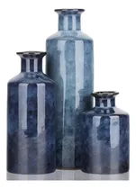 Comprar Juego De Jarrones De Cerámica Azul ' 3 Jarrones Pequeños Azu