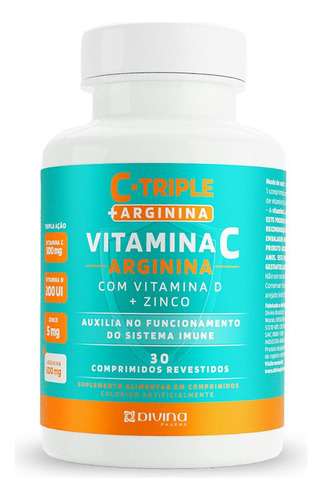 6potes Divina Pharma Vitamina C Arginina C/ 30 Comprimidos