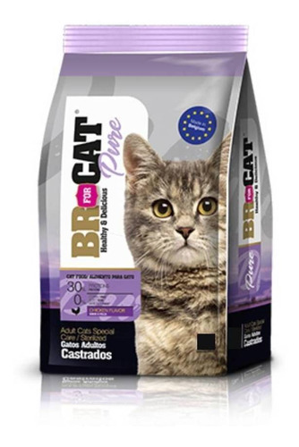 Imagen 1 de 1 de Alimento BR for Cat Castrados para gato adulto sabor mix en bolsa de 1kg