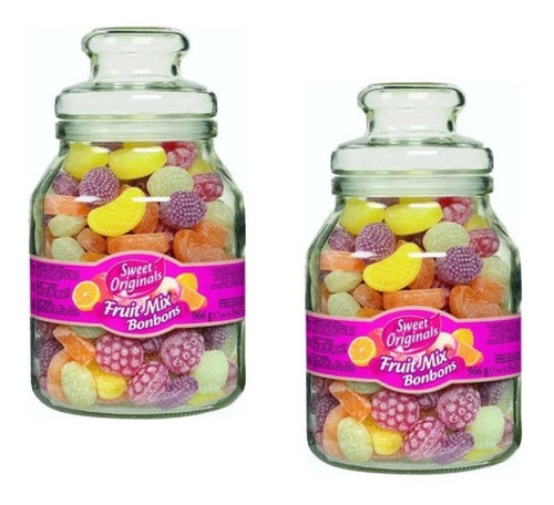 Balas Importadas Sweet Fruits Doces Bomboniere 2 Potes Vidro