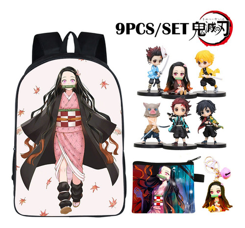 Imagen 1 de 9 de Juego De Mochila Demon Slayer De 9 Piezas