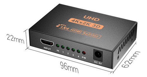 (60 Metros)splitter Hdmi 4 Puertos De Salida