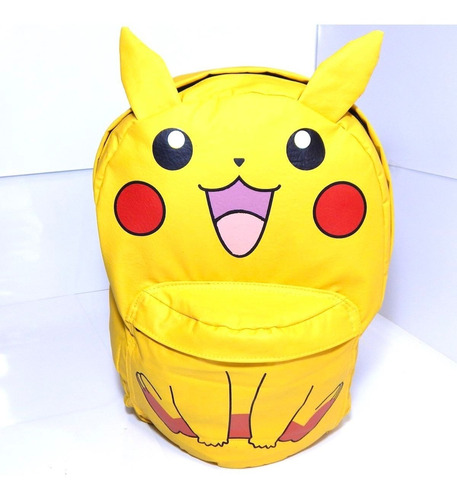 Mochila Escolar Pokemon Pikachu Orejitas Vinipiel Amarillo