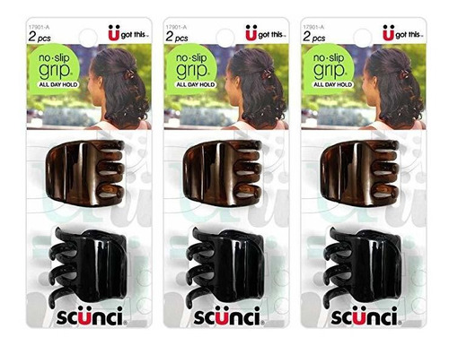 Scunci No-slip Grip Jaw Clips, 3.5cm, 6 Conde