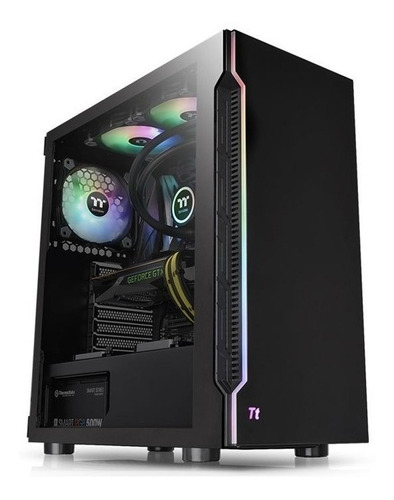 Gabinete Gamer Rgb Pc Vidrio Templado + 1 Cooler Mid Tower