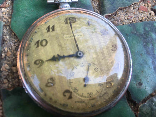 Antiguo Reloj De Bolsillo Condal Para Hacer Andar Plateado (Usado)