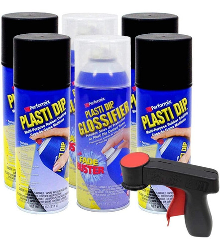 Plasti Juego Para Llantas 4latas De Aerosol Negro 2latas De 