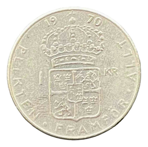 Suecia - 1 Corona - Año 1970 - Km #826a - Gustaf Vi