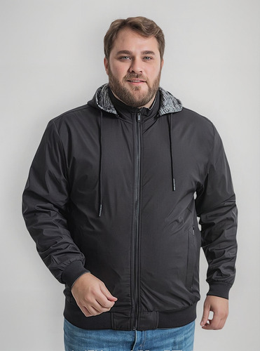 Jaqueta Plus Size Nylon Masculina Dupla Face Impermeável