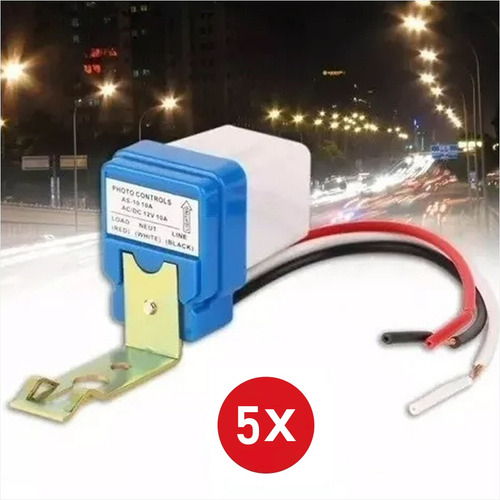 Imagen 5 de 7 de Pack 5 Fotocelda Sensor Encendido Luminarias Para 220v, 10a