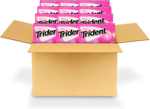 Chicle Trident Chicle Sin AzĂșcar, Hecho Con Xilitol, 12 Paqu