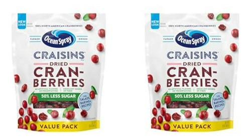 Craisins Ocean Spray, Arándanos Secos Reducidos En Azúcar, 2